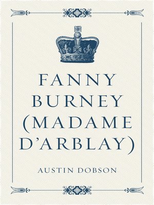 cover image of Fanny Burney (Madame D'Arblay)